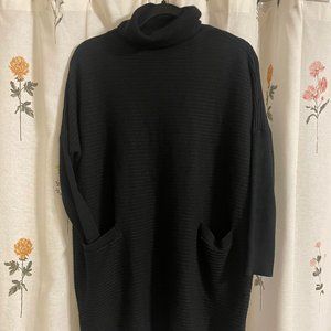 Black turtleneck short sweater dress